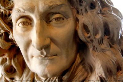 photographie “Le Jour ni l’Heure 6428 : buste, 1781 (?), Jean de La Fontaine, 1621-1695, par Jean-Antoine Houdon, 1741-1828, musée des Beaux-Arts d’Orléans, Loiret, mardi 25 juin 2013, 13:26:13” par Renaud Camus — www.renaud-camus.net — buste, bust, portrait, fabuliste, écrivain, writer, fables, Grand Siècle, XVIII, XVIIIe siècle, Age of Reason, Enlightment