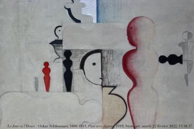 photographie “Le Jour ni l’Heure : Oskar Schlemmer, 1888-1943, Plan mit Figuren, Plan avec figures, 1919, musée de Stuttgart, Bade-Wurtemberg, jeudi 22 février 2022, 13:38:37” par Renaud Camus — www.renaud-camus.net — Schlemmer, Oskar Schlemmer, Plan Mit Figuren, Plan avec figures, Stuttgart, musée de Stuttgart, Bade-Wurtemberg, Bad-Wurtemberg, musée