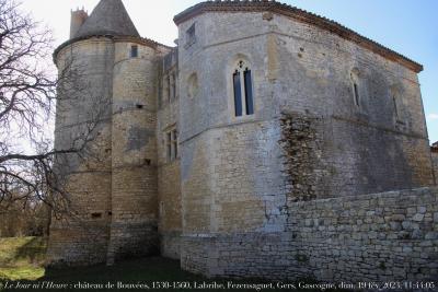 photographie “Le Jour ni l’Heure 3797 : château de Bouvées, 1530-1560, Labrihe, Fezensaguet, Gers, Gascogne, dimanche 19 février 2023, dimanche 23 février 2023, 11:44:05” par Renaud Camus — www.renaud-camus.net — Bouvées, château de Bouvées, Labrihe, Mauvezin, Gers, Gascogne, Fezensaguet, Dufilho, Jacques Dufilho