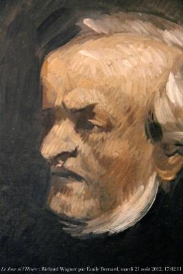 photographie “Le Jour ni l’Heure 9274 : Émile Bernard, 1868-1941, portrait de Richard Wagner, 1813-1883, Le Prieuré, Saint-Germain-en-Laye, Yvelines, Île-de-France, mardi 21 août 2012, 17:02:11” par Renaud Camus — www.renaud-camus.net — portrait, Bayreuth, bicentenaire, bicentenary, Tristan et Isolde, Tristan und Isolde, Le Crépuscule des dieux, Götterdammerung, Le Vaisseau fantôme, The Flyinf Dutchman, Tannhauser, Les Maîtres-Chanteurs de Nurenberg, tableau, painting