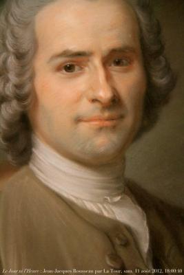 photographie “Le Jour ni l’Heure 7328 : Jean-Jacques Rousseau, Citoyen de Genève, 1712-1778, par Maurice-Quentin de la Tour, 1704-1788, deuxième version, 1759-1764, le Petit Montlouis, musée Jean-Jacques Rousseau de Montmorency, Val-d’Oise, samedi 11 août 2012,18:00:40” par Renaud Camus — www.renaud-camus.net — portrait, philisophe, philosopher, acrivain, writer, littérature, literature