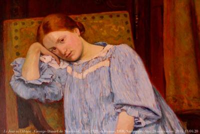 photographie “Le Jour ni l’Heure 2285 : George-Daniel de Monfreid, 1856-1929, portrait, 1898, de sa femme, musée de Narbonne, Aude, dimanche 28 septembre 2014, 13:04:20” par Renaud Camus — www.renaud-camus.net — Monfreid, George-Daniel de Monfreid, portrait de sa femme, portrait, femme, Narbonne, musée, musée de Narbonne, Aude, tableau