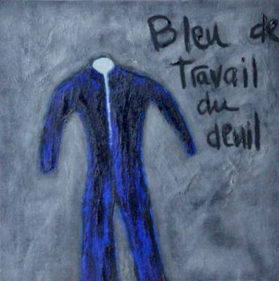 photographie “Couverte 60x60 n° 97 (?), Bleu de travail du deuil, huile sur toile” par Renaud Camus — www.renaud-camus.net
