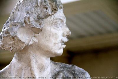 photographie “Le Jour ni l’Heure 7522 : Claude Gellée, dit le Lorrain, 1600-1682, par Auguste Rodin, 1840-1917, plâtre, étude, dét., c. 1890, villa des Brillants, demeure du sculpteur à Meudon, Hauts-de-Seine, Île-de-France, dimanche 12 août 2012, 17:13:16” par Renaud Camus — www.renaud-camus.net — sculpture, sculptor, sculpteur, peintre, painter, artiste, artist, portrait, study, crépuscule, sunset, lumière, light, demeures de l’esprit, maisons d’artiste, plaster