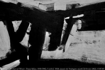 photographie “Le Jour ni l‘Heure 9951 : Franz Kline, 1910-1962, Untitled, 1958, musée de Stuttgart, Wurtemberg, Allemagne, mardi 22 février 2022, 13:07:05” par Renaud Camus — www.renaud-camus.net — Kline, Franz Kline, Untitled, “Ohne, Titel”, Stuttgart, musée de Suttgart, Staatsgalerie, Wurtemberg, Allemagne, Deutschland