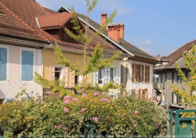 photographie “Le Jour ni l’Heure 1237 : La vie comme à Rumilly (Haute-Savoie) — la sortie de la messe, dimanche 27 septembre 2015, 12:44:58” par Renaud Camus — www.renaud-camus.net — Rumilly, pharmacie, église, La Sortie de la messe à Rumilly, Savoie, Haute-Savoie, maisons, houses, centre-ville, centre, Albanais, En Albanais, 27 septembre 2015