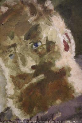 photographie “Le Jour ni l’Heure 0746 : Walter Sickert, 1860-1942, The Servant of Abraham, 1929, autoportrait d\'ap. une photographie de Thérèse Lessore, Londres, Tate Gallery, Paris, exp. Sickert, Petit Palais, dim. 4 décembre 2022, 10:28:33” par Renaud Camus — www.renaud-camus.net — Sickert, Walter Sickert, The Servant of Abraham, selfportrait, autoportrait, Thérèse Lessore, London, Londres, Tate Gallery, Paris, Petit Palais, exposition Walter Sickert