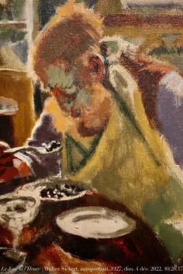 photographie “Le Jour ni l‘Heure 0744 : Walter Sickert, 1860-1942, Self-Portrait. Lazarus Breaks his Fast (d’ap. une photographie de Thérèse Lessore), c. 1927, coll. part., exp. Sickert, Petit Palais, Paris, dimanche 4 décembre 2022, 10:28:17” par Renaud Camus — www.renaud-camus.net — Sickert, Walter Sickert, Self-Portrait, Self-Portrait : Lazarus Breaks his Fast, Lazarus Breaks his Fast, Paris, Petit Palais, exposition Walter Sickert, Thérèse Lessore