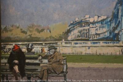 photographie “Le Jour ni l’Heure 0749 : Walter Sickert, 1860-1942, The Front à Hove (Turpe Senex Miles Turpe Senilis Amor), 1930, Londres, Tate Gallery, Paris, exp. Sickert, Petit Palais, dimanche 4 décembre 2022, 10:30:43” par Renaud Camus — www.renaud-camus.net — Sickert, Walter Sickert, The Front at Hove, Turpe Senex Miles Turpe Senilis Amor, Hastings, Londres, London, Tate Gallery, Paris, exposition Sickert, Petit Palais