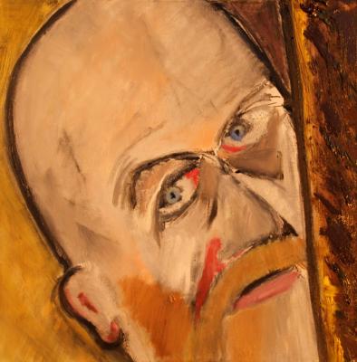 photographie “Couverte 60x60 n° 62 (Autoportrait IV, 18.XI.2014), huile sur toile” par Renaud Camus — www.renaud-camus.net — couverte, autoportrait, selfportrait, autoritratto, tableau, painting, peinture, huile sur toile, Couverte 60x60 n° 62 (Autoportrait IV, 18.XI.2014), je