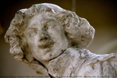 photographie “Le Jour ni l’Heure 7520 : Claude Gellée, dit le Lorrain, 1600-1682, par Auguste Rodin, 1840-1917, plâtre, étude, c. 1890, dét., villa des Brillants, Meudon, Hauts-de-Seine, Île-de-France, dimanche 12 août 2012, 17:12:47” par Renaud Camus — www.renaud-camus.net — Claude Lorrain, portrait, statue, sculpture, sculpteur, sculptor, peintre, painter, plaster, study