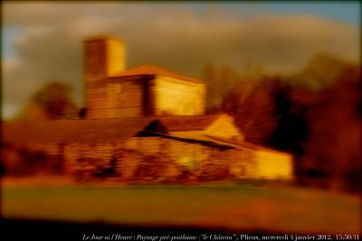 photographie “Le Jour ni l\'Heure 3426 : Paysage pré-posthume (“Le Château”) — Plieux, mercredi 4 janvier 2012, 15:50:31” par Renaud Camus — www.renaud-camus.net — landscape, castle, pre-posthumus