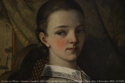 photographie “Le Jour ni l’Heure 0999 : Gustave Courbet, 1819-1877, portrait, 1844, de Juliette Courbet, sœur de l’artiste, 1831-1915, Paris, musée du Petit Palais, dimanche 4 décembre 2022, 12:35:02” par Renaud Camus — www.renaud-camus.net — Courbet, Gustave Courbet, Juliette Courbet, sœur, enfant, petite fille, Paris, Petit Palais, Balthus