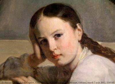 photographie “Le Jour ni l’Heure 6649 : Léon Cogniet, 1794-1880, portrait d’Anne de Rochechouart-Mortemart, 1847-1933, fragment d’une étude, c. 1860, musée des Beaux-Arts d’Orléans, Loiret, mardi 7 août 2012, 15:03:05” par Renaud Camus — www.renaud-camus.net — tableau, painting, portrait, petite fille, jeune fille