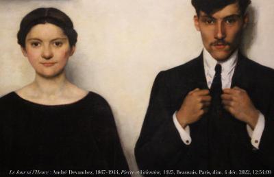 photographie “Le Jour ni l’Heure 1036 : André Devambez, 1867-1944, “Portraits“ (Pierre et Valentine)  (les enfants du peintre), 1925, Beauvais, musée de l\'Oise, Paris, exp. Devambez, musée du Petit Palais, dimanche 4 décembre 2022, 12:54:09” par Renaud Camus — www.renaud-camus.net — Devambez, André Devambez, Pierre Devambez, Valentine Devambez, Portraits, portrait, Beauvais, Paris, exposition Devambez, Petit Palais