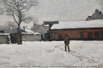 photographie “Le Jour ni l’Heure 3705 : Alfred Sisley, 1839-1899, La Neige à Louveciennes, 1878, Paris, musée d’Orsay, mardi 27 septembre 2016, 14:20:16” par Renaud Camus — www.renaud-camus.net — Sisley, Alfred Sisley, La Neige à Louveciennes, neige, Louveciennes, Île-de-France, hiver, impressionnisme, homme, Orsay, musée d’Orsay, Paris