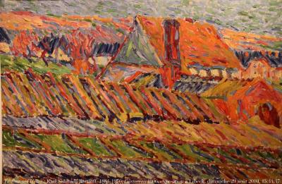 photographie “Le Jour ni l\'Heure 0626 : Karl Schmidt-Rottluff, 1884-1976, Gärtnerei, 1906, exposition K.Sch.-R. Ostseebilder au musée Behnaus Drägerhaus de Lübeck, Allemagne, dimanche 29 août 2010, 15:44:47” par Renaud Camus — www.renaud-camus.net — tableau, peinture, peintre, painter, expressionnisme, expressionism, paysage, landscape, fauvisme, Deutschland, Germany