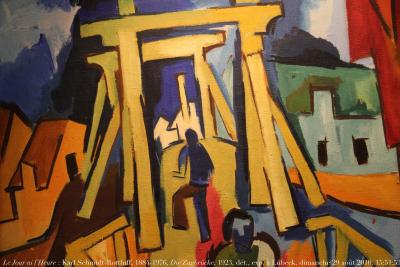 photographie “Le Jour ni l\'Heure 0637 : Karl Schmidt-Rottluff, 1884-1976, Die Zugbrücke, 1923, détail, exposition \