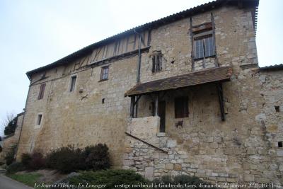 photographie “Le Jour ni l’Heure 2895 : En Lomagne — vestige médiéval à Gimbrède (ancien château ? prieuré ?), Gers, Gascogne, dimanche 22 janvier 2023, 16:41:32” par Renaud Camus — www.renaud-camus.net — Gimbrède, Lomagne, En Lomagne, Gers, Gascogne, château, prieuré, enceinte