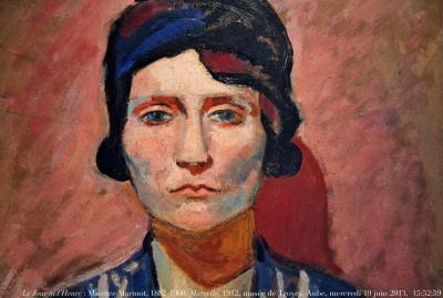 photographie “Le Jour ni l\'Heure 5767 : Maurice Marinot, 1882-1960, Marcelle, 1912, musée d’Art moderne de Troyes, Aube, Champagne-Ardenne, mercredi 19 juin 2013, 15:52:59” par Renaud Camus — www.renaud-camus.net — peinture, tableau, painting, portrait, femme, woman, lady, Portrait of a Lady, visage, face, regard