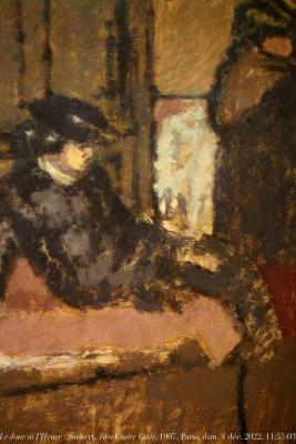 photographie “Le Jour ni l’Heure 0923 : Walter Sickert, 1860-1942, Two Coster Girls, c. 1907-1908, Government Art Collection, exp. Sickert, Petit Palais, Paris, dim. 4 décembre 2022, 11:55:03” par Renaud Camus — www.renaud-camus.net — Sickert, Walter Sickert, Two Coster Girls, 1907, 1908, Government Art Collection, Paris, Petit Palais, exposition Walter Sickert